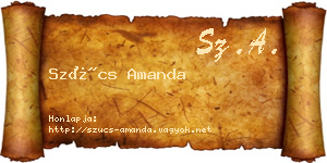 Szűcs Amanda névjegykártya
